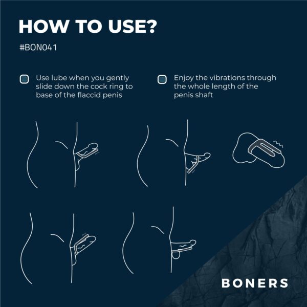 Boners Cockring & Ball Stimulator - Blauw - Afbeelding 3