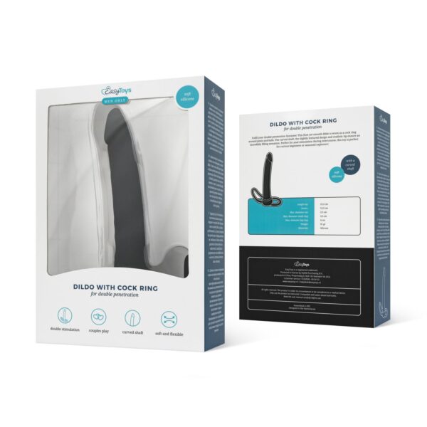 Men Only - Dildo met Penisring - Zwart - Afbeelding 8