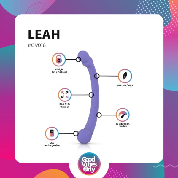 Good Vibes Only - Double End Vibrator Leah - Paars - Afbeelding 3