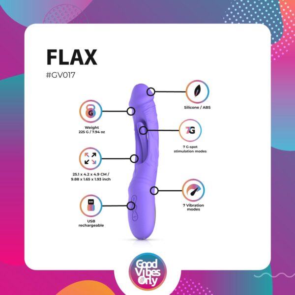 Good Vibes Only - Flax Vibrerende Dildo met G-Spot Stimulator - Afbeelding 2