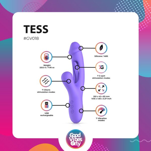 Good Vibes Only - Tess Rabbit Vibrator met G-Spot stimulator - Afbeelding 3
