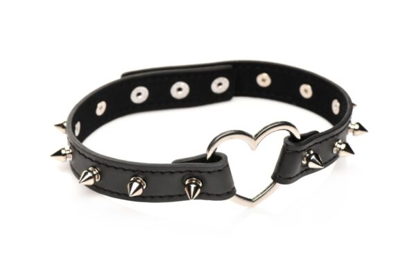 XR Brands - Spiked Heart Choker - Zwart - Afbeelding 2