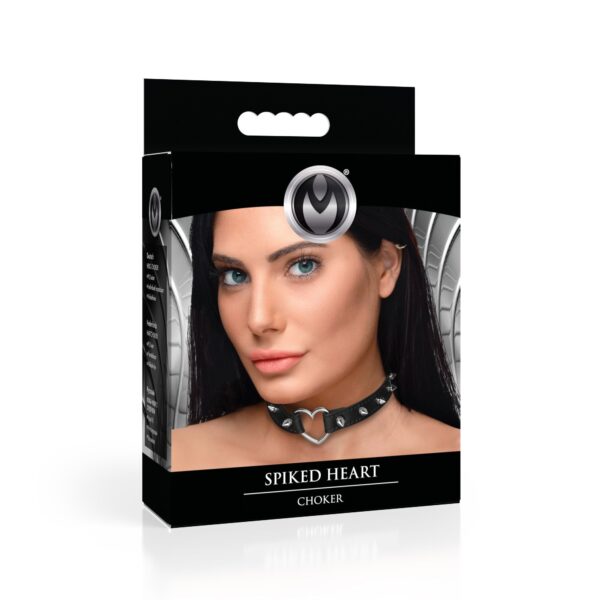 XR Brands - Spiked Heart Choker - Zwart - Afbeelding 10