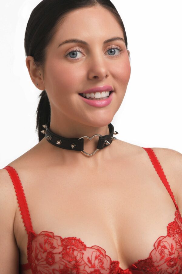 XR Brands - Spiked Heart Choker - Zwart - Afbeelding 7
