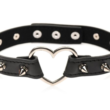 XR Brands - Spiked Heart Choker - Zwart