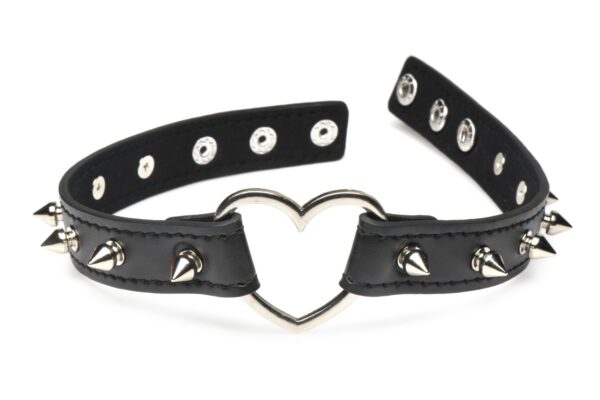 XR Brands - Spiked Heart Choker - Zwart - Afbeelding 3
