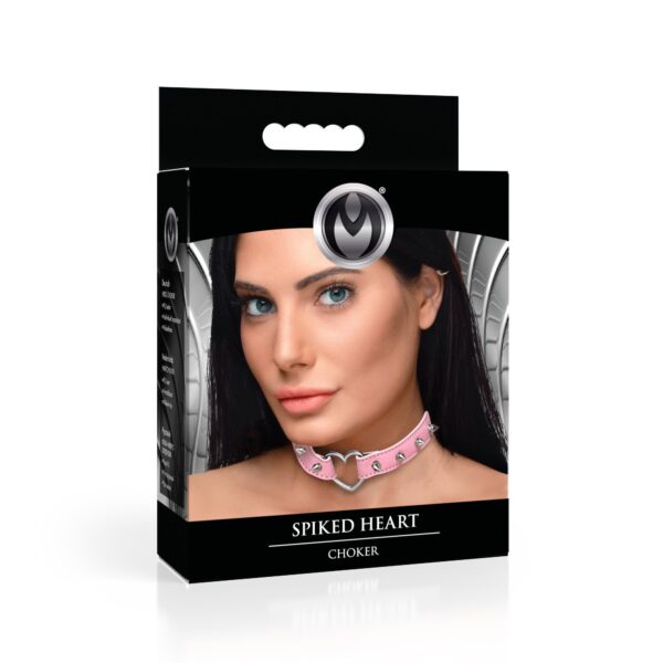 XR Brands - Spiked Heart Choker - Roze - Afbeelding 7