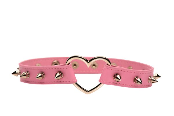 XR Brands - Spiked Heart Choker - Roze - Afbeelding 2