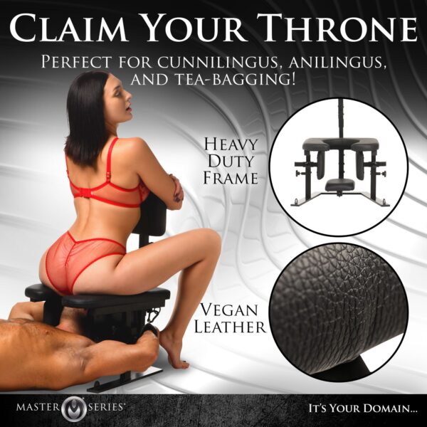 XR Brands - Pleasure Throne Orale Seks Stoel - Zwart - Afbeelding 19