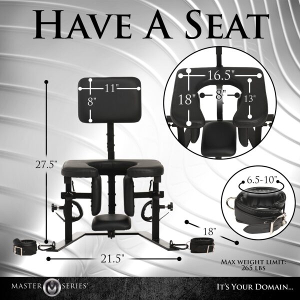 XR Brands - Pleasure Throne Orale Seks Stoel - Zwart - Afbeelding 21
