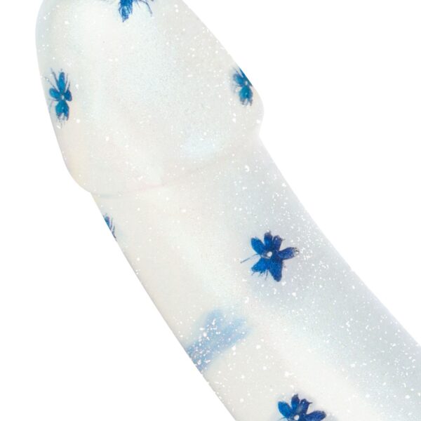 Dildo Collection - Blossom Bliss - Middelgrote dildo met blauwe bloemen - Afbeelding 3