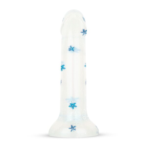 Dildo Collection - Blossom Bliss - Middelgrote dildo met blauwe bloemen - Afbeelding 4