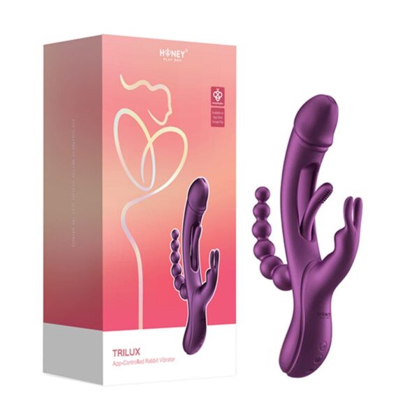 HoneyPlayBox - Trilux Kinky Vinger Rabbit Vibrator - Paars - Afbeelding 7