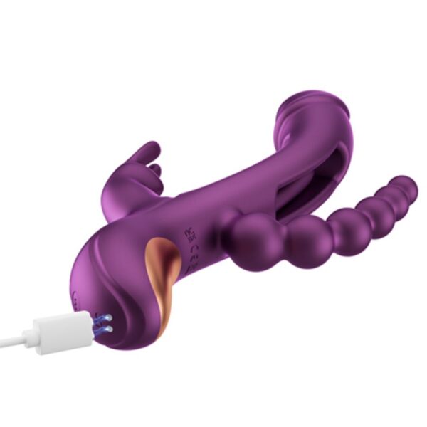 HoneyPlayBox - Trilux Kinky Vinger Rabbit Vibrator - Paars - Afbeelding 2
