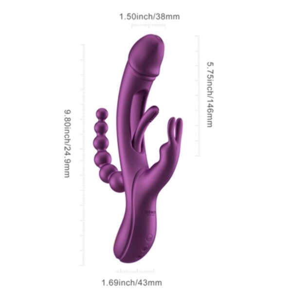 HoneyPlayBox - Trilux Kinky Vinger Rabbit Vibrator - Paars - Afbeelding 4