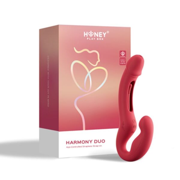 HoneyPlayBox - App-Gestuurde Strapless Koppel Vibrator - Rood - Afbeelding 7