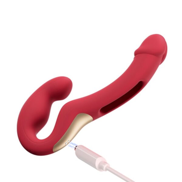 HoneyPlayBox - App-Gestuurde Strapless Koppel Vibrator - Rood - Afbeelding 4