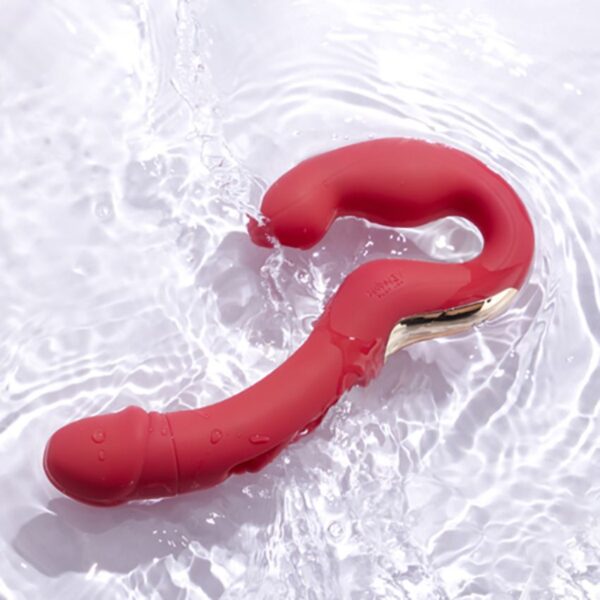 HoneyPlayBox - App-Gestuurde Strapless Koppel Vibrator - Rood - Afbeelding 6