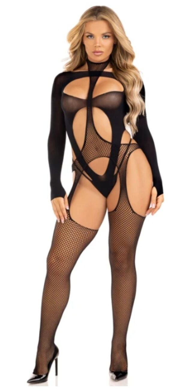 Leg Avenue - Tweedelige Body Set Met Halternek - Zwart - Afbeelding 3