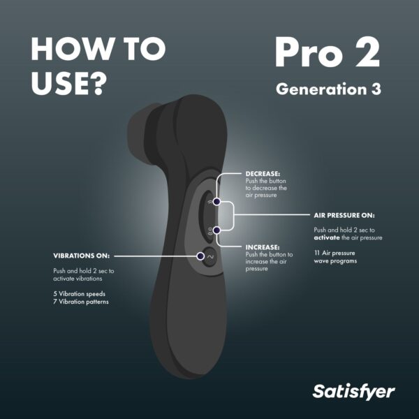 Satisfyer Pro 2 Generation 3 - Zwart - Afbeelding 2
