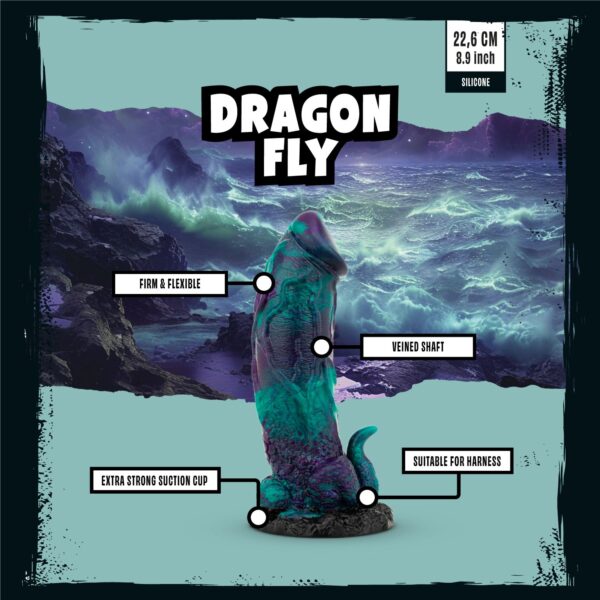 Mythical Mates - Dragonfly Dildo Paars & Groen - Afbeelding 5