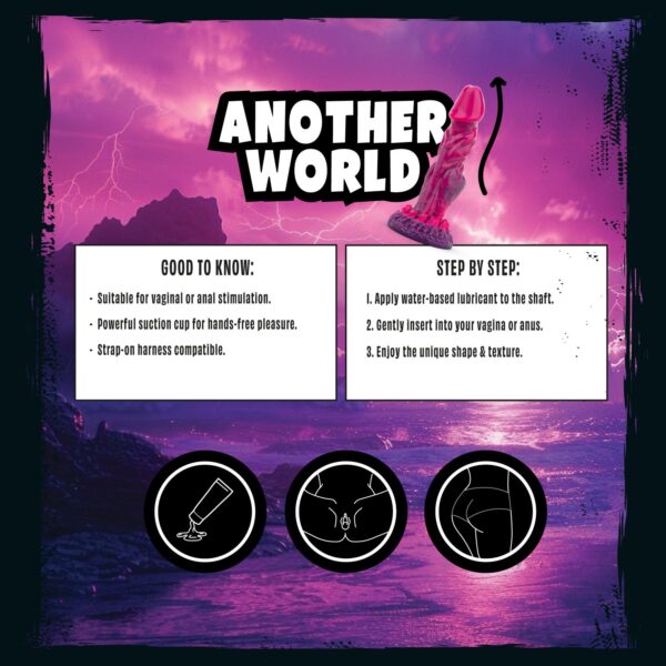 Mythical Mates - Another World Dildo Roze & Paars - Afbeelding 4