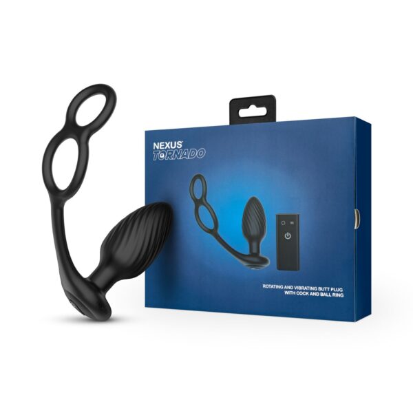 Nexus - Tornado Roterende Anaal Plug met Cock & Ball Rings - Afbeelding 10