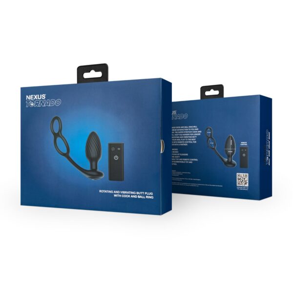 Nexus - Tornado Roterende Anaal Plug met Cock & Ball Rings - Afbeelding 9