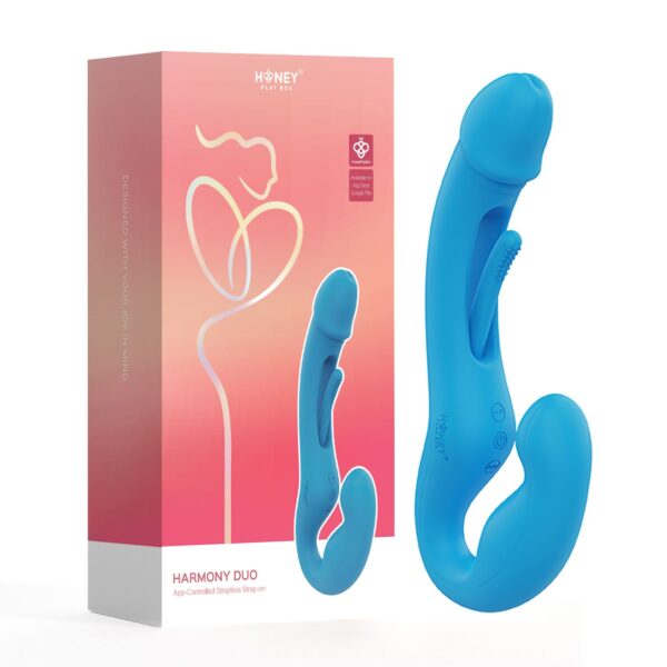 HoneyPlayBox - Harmony Duo App-bestuurde Strapless Strap-on - Blauw - Afbeelding 5