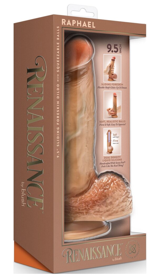 Blush - Renaissance Raphael Dildo met Schuivende Voorhuid - 24 cm - Afbeelding 4