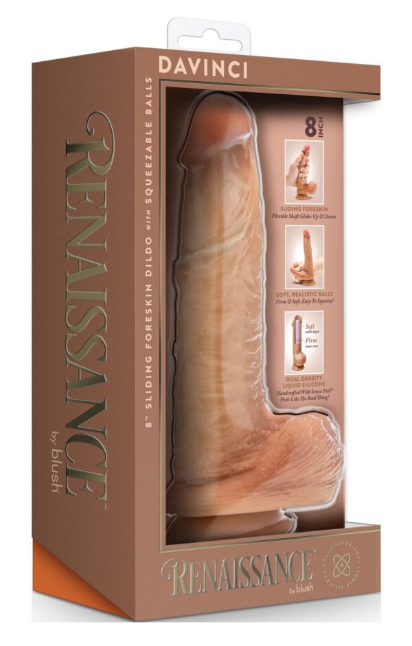 Blush - Renaissance DaVinci Dildo met Schuivende Voorhuid - 20 cm - Afbeelding 5