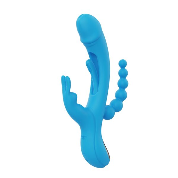 HoneyPlayBox - Trilux Kinky Vinger Rabbit Vibrator - Blauw - Afbeelding 2