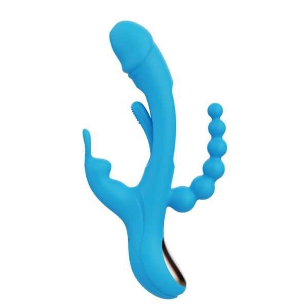 HoneyPlayBox - Trilux Kinky Vinger Rabbit Vibrator - Blauw - Afbeelding 6