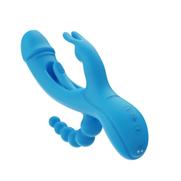 HoneyPlayBox - Trilux Kinky Vinger Rabbit Vibrator - Blauw - Afbeelding 5