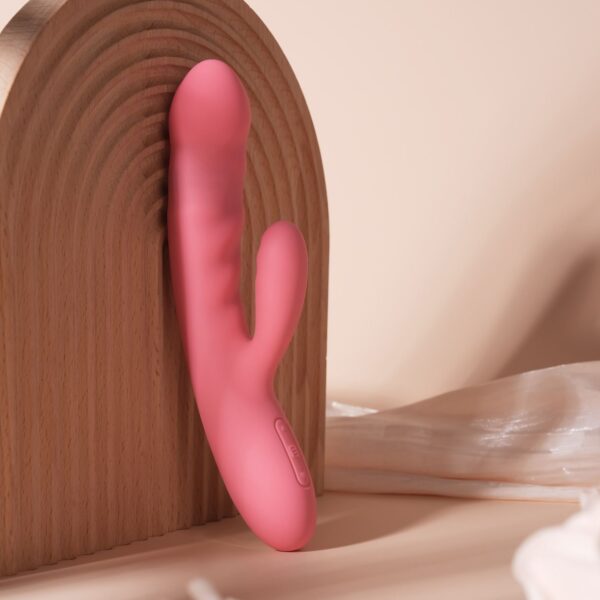 SVAKOM - Avery Thrusting Rabbit Vibrator - Aardbei Roze - Afbeelding 10