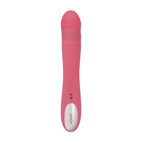 SVAKOM - Avery Thrusting Rabbit Vibrator - Aardbei Roze - Afbeelding 2