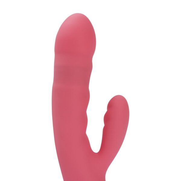 SVAKOM - Avery Thrusting Rabbit Vibrator - Aardbei Roze - Afbeelding 3