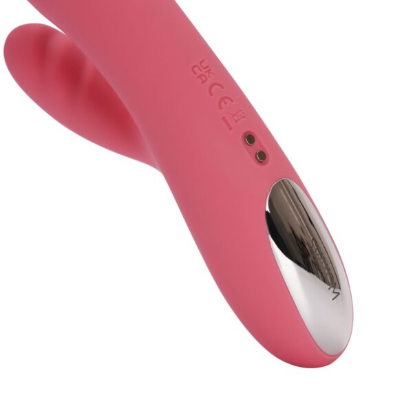 SVAKOM - Avery Thrusting Rabbit Vibrator - Aardbei Roze - Afbeelding 4