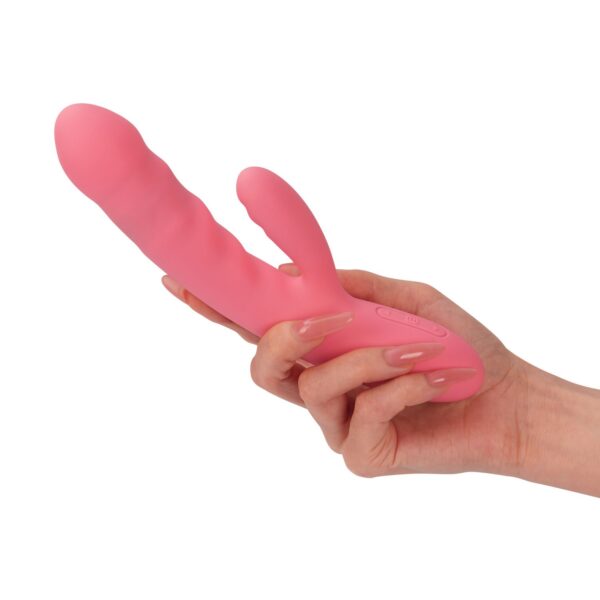 SVAKOM - Avery Thrusting Rabbit Vibrator - Aardbei Roze - Afbeelding 6