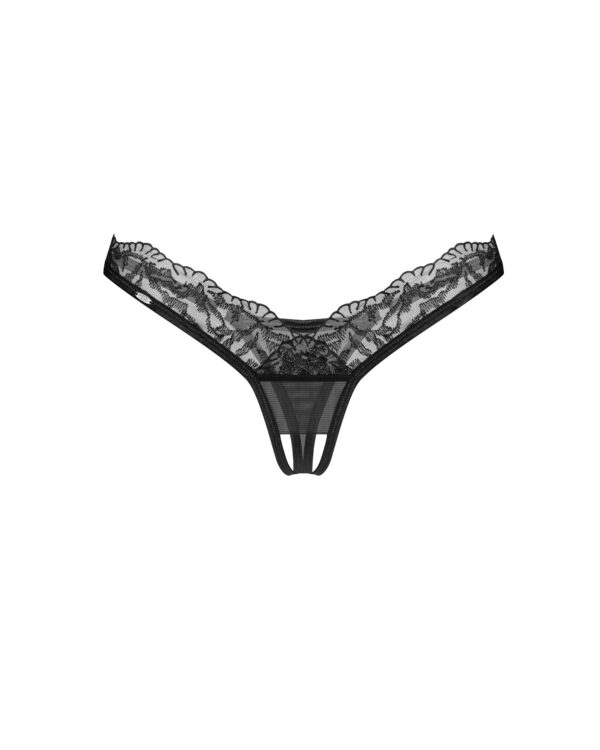 Obsessive - Arrowel String Met Open Kruisje - Zwart - Afbeelding 2