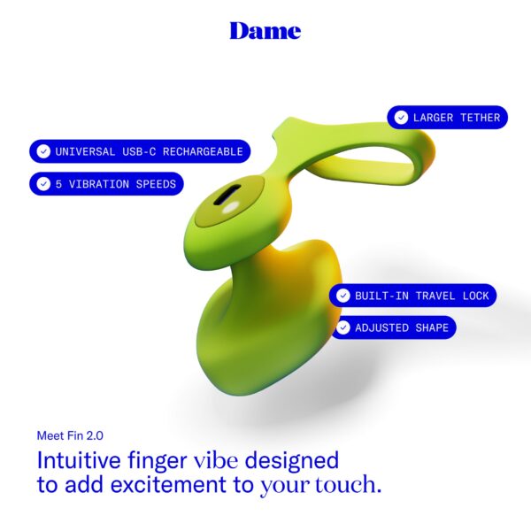 Dame - Fin 2.0 Vinger Vibrator - Citrus - Afbeelding 5