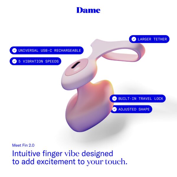 Dame - Fin 2.0 Vinger Vibrator - Quartz - Afbeelding 4