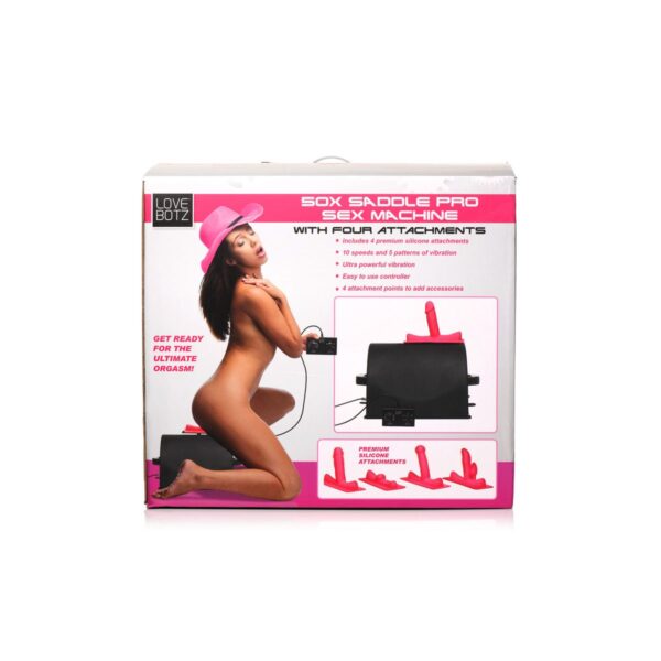 LOVE BOTZ - 50X Saddle Pro Sex Machine met 4 Opzetstukken - Zwart - Afbeelding 19